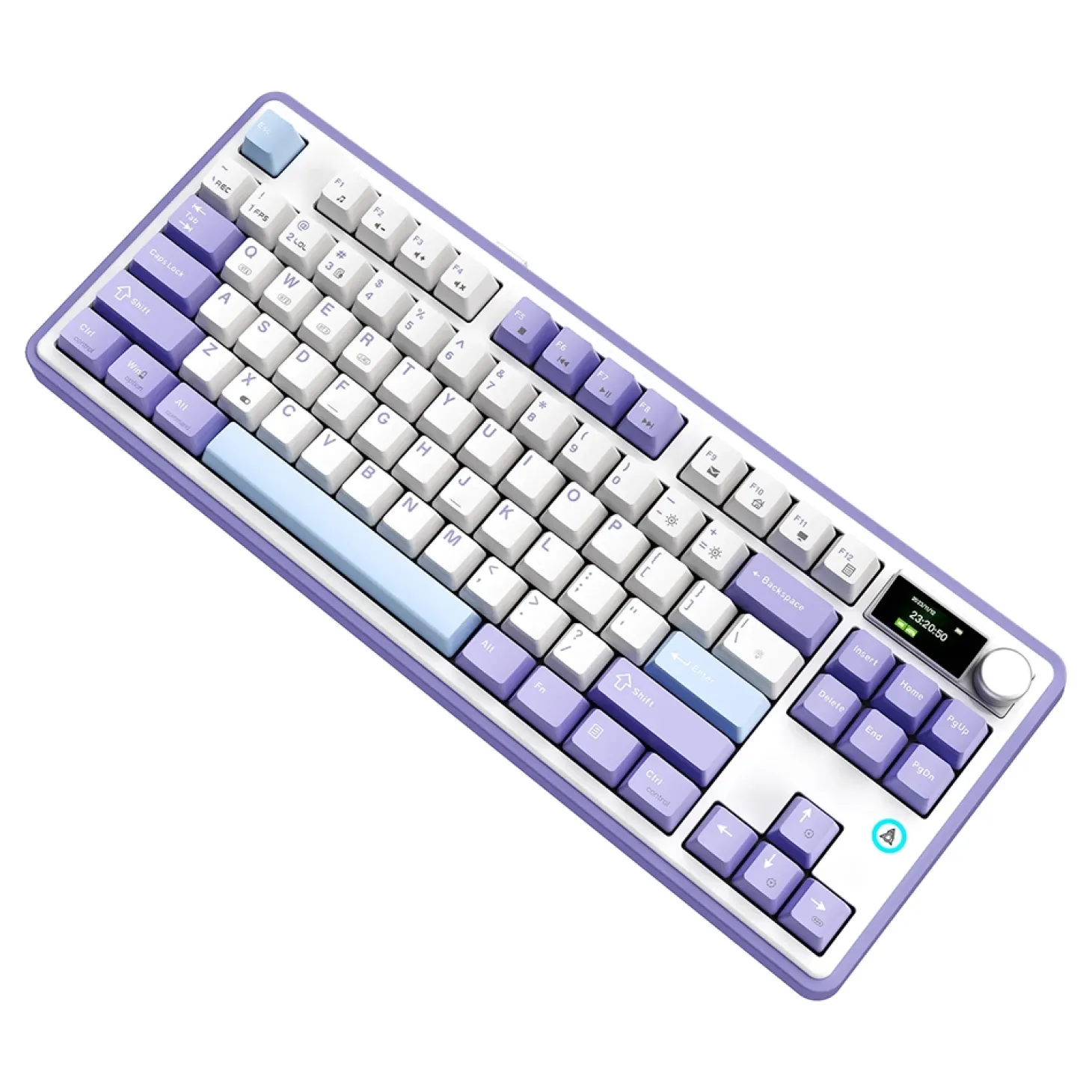 Ajazz AK870 Wireless Magnetic ANSI US Blanc Bleu Rose
