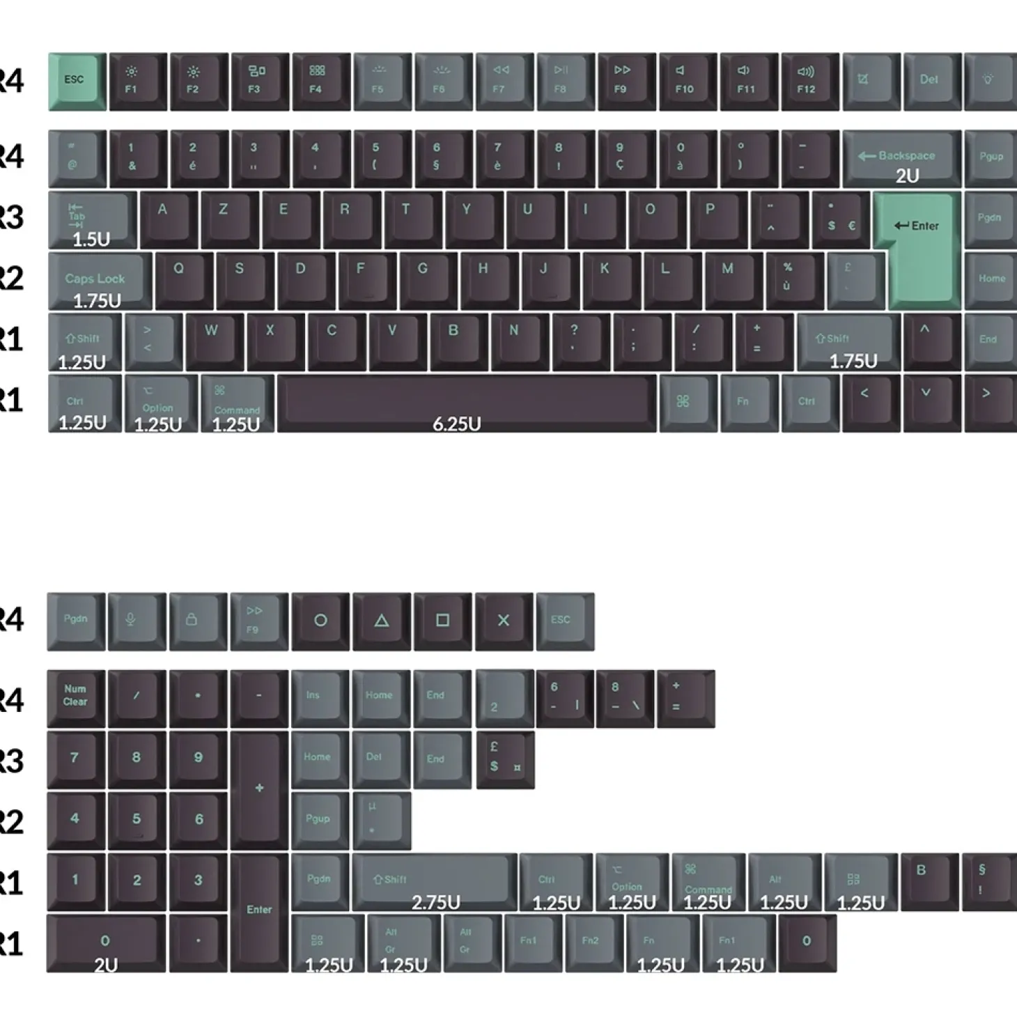 Keychron Set de Keycaps Dye Sub Hacker Mint