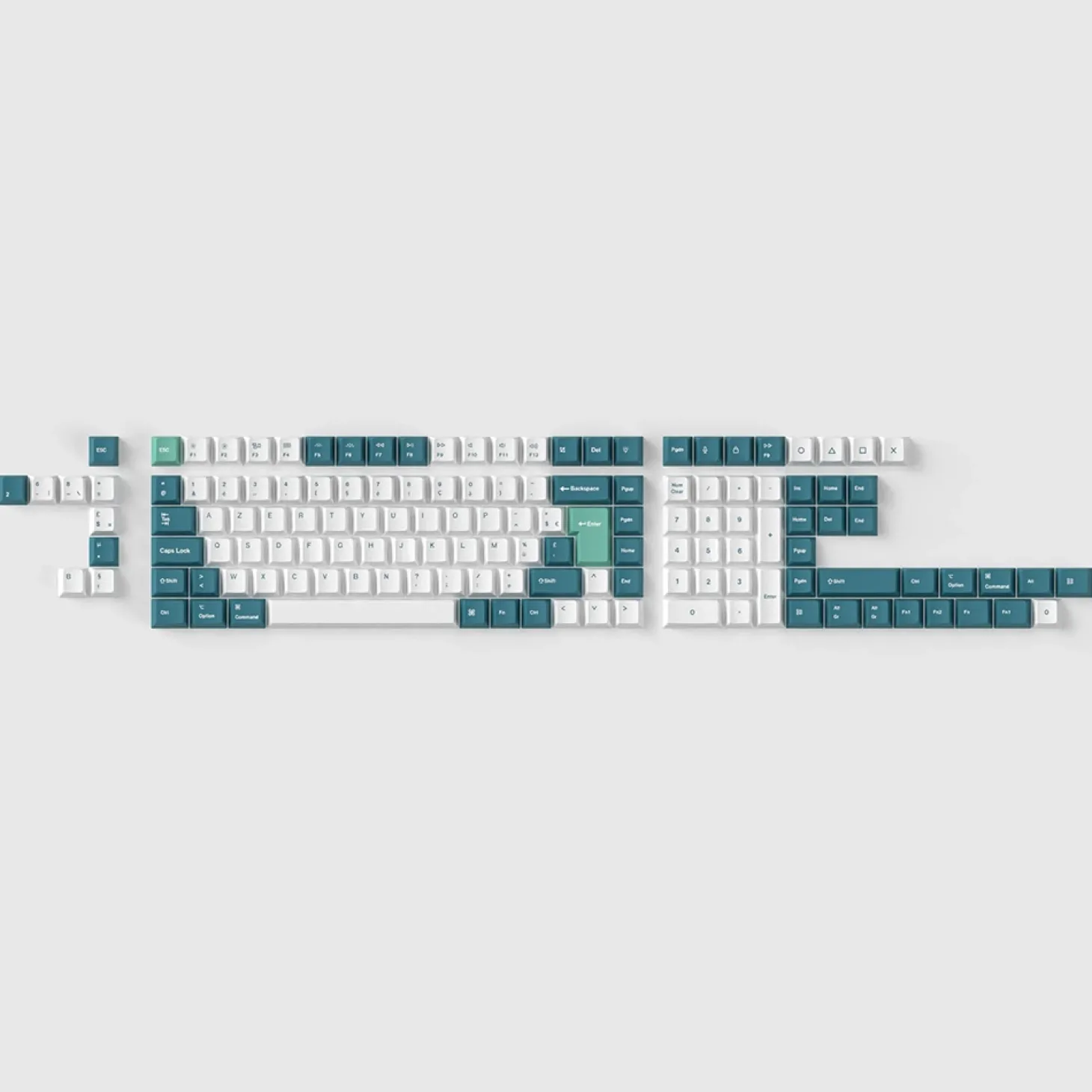Keychron Set de Keycaps PBT Dye Sub Mint and White