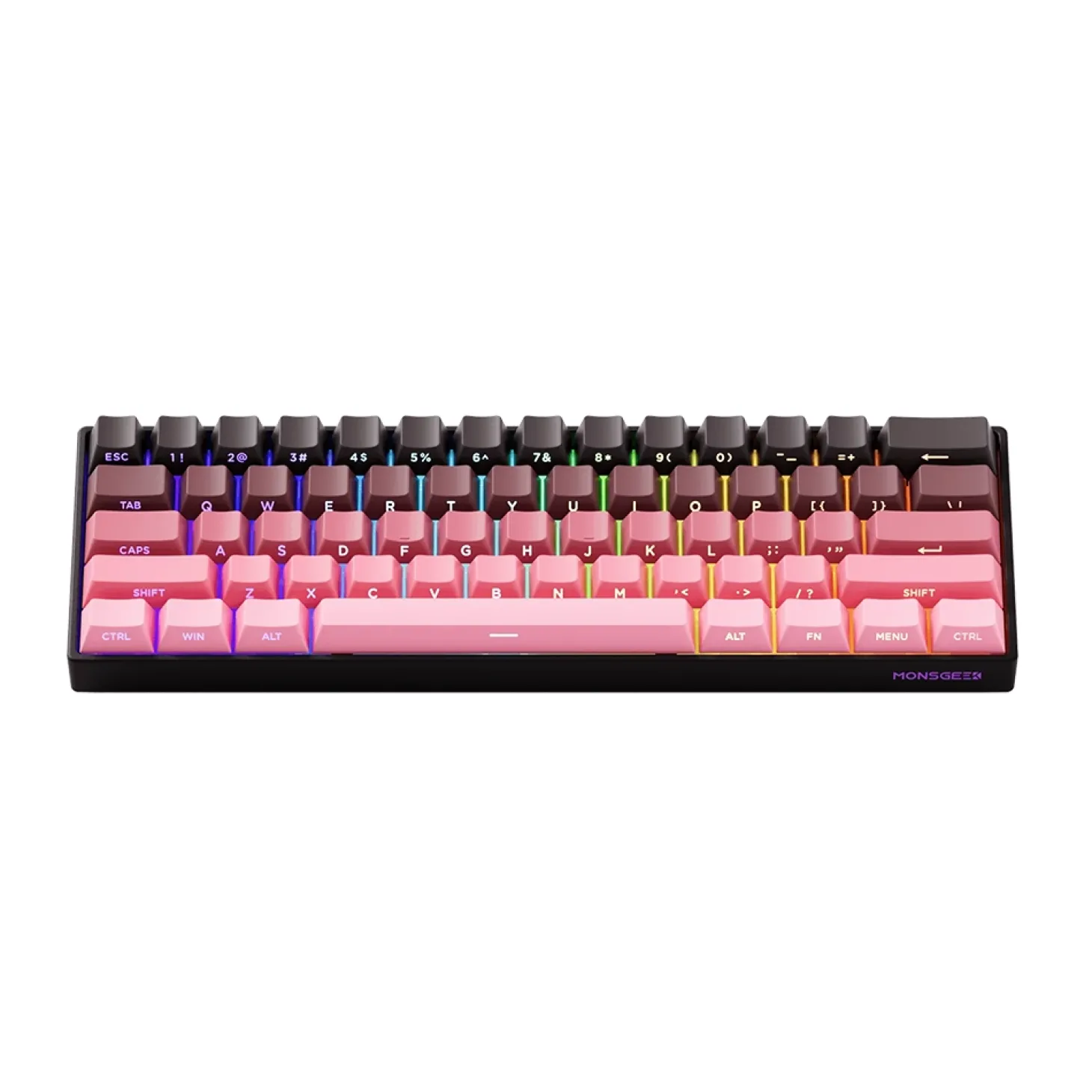 MonsGeek FUN60 MAX HE Wireless ANSI US Black and Pink Gradient