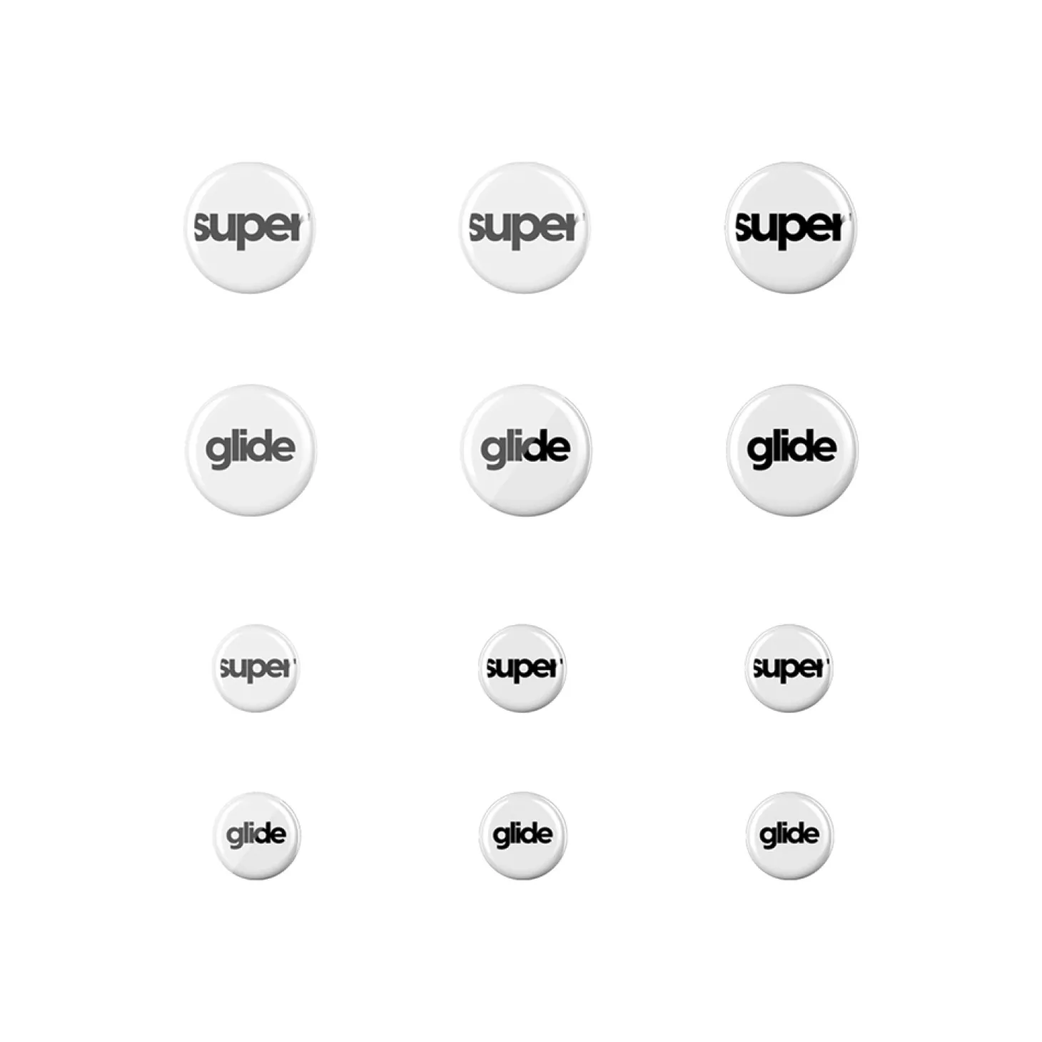Superglide Type-S Patins en Verre 6mm / 9mm Dot Skates Blanc