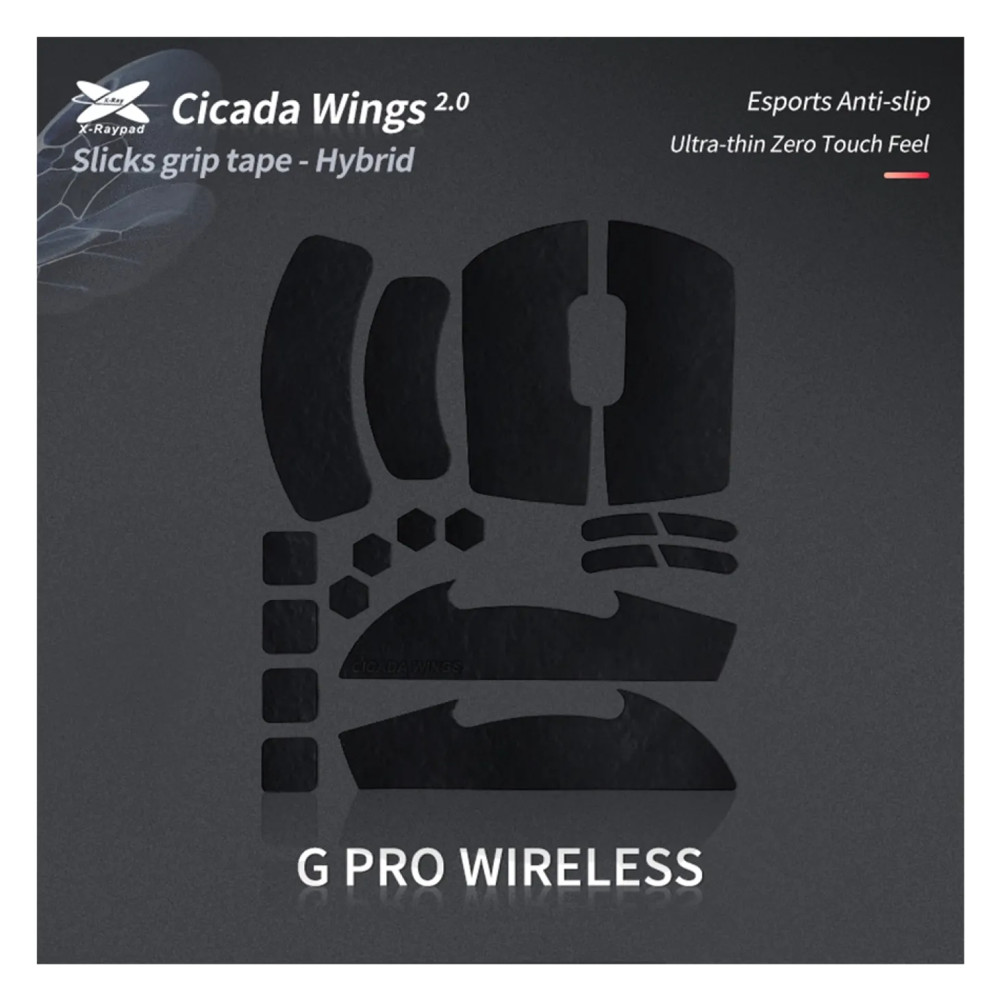 X-Raypad Cicada Wings 2.0 Grips Logitech G Pro Wireless Noir
