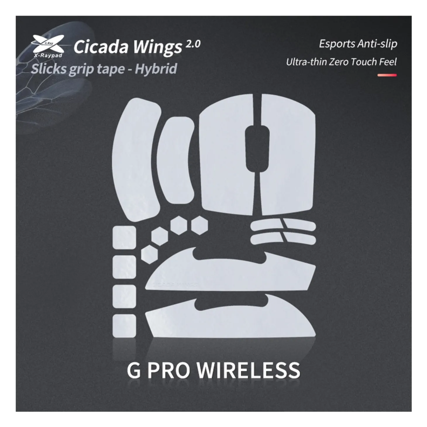 X-Raypad Cicada Wings 2.0 Grips Logitech G Pro Wireless Blanc