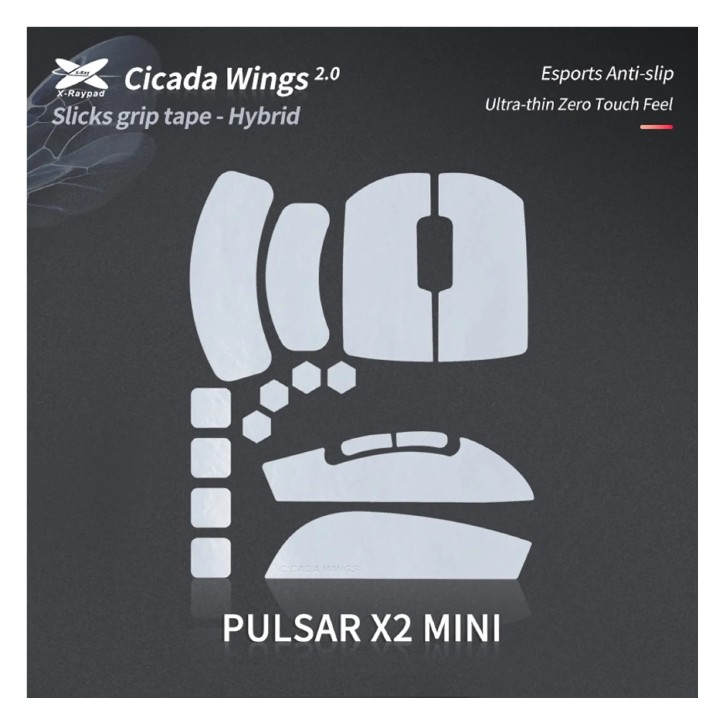 X-Raypad Cicada Wings 2.0 Grips Pulsar X2 Mini Blanc
