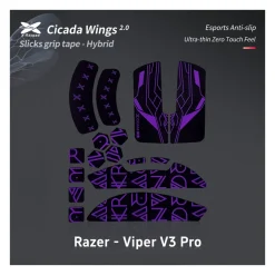 X-Raypad Cicada Wings 2.0 Grips Razer Viper V3 Pro Noir Violet
