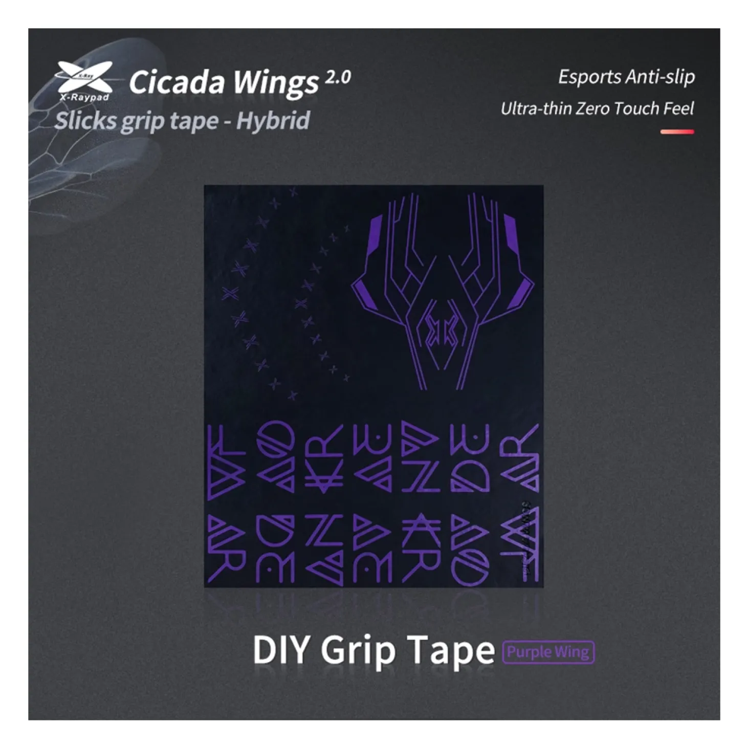 X-Raypad Cicada Wings 2.0 Grips Universels Noir Violet DIY