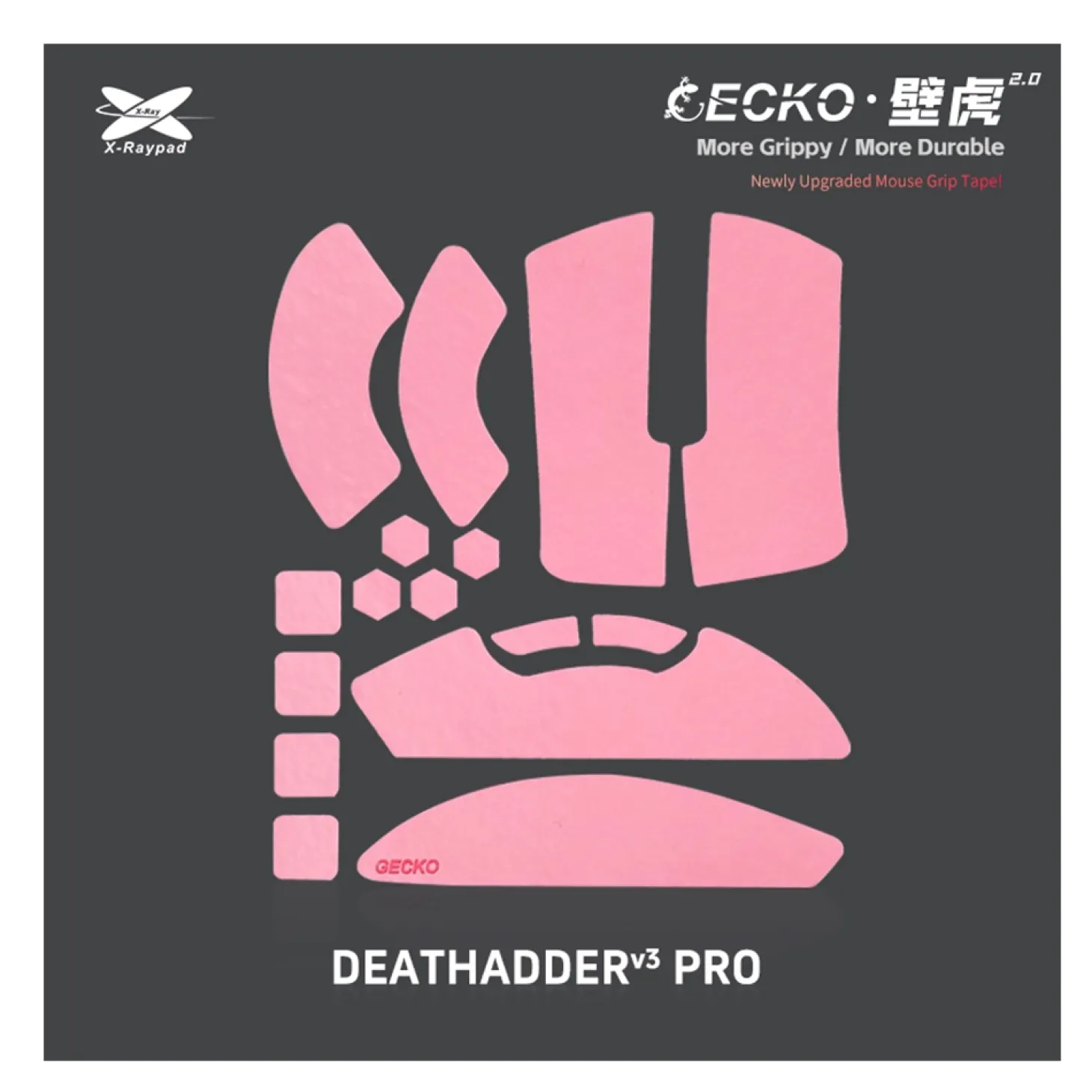 X-Raypad Geckos 2.0 Grips Razer DeathAdder V3 Pro Rose
